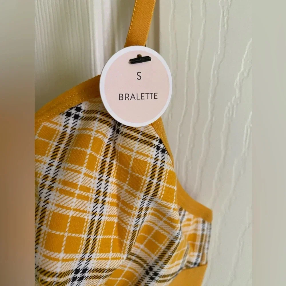 Yellow plaid bralette NWT - Picture 2 of 5